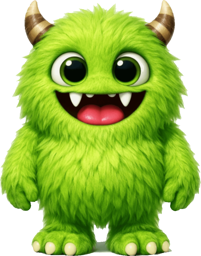 Cleo, the Hook Monster mascot